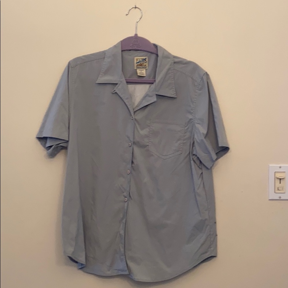 Women’s Travel Smith button down, grey, XL